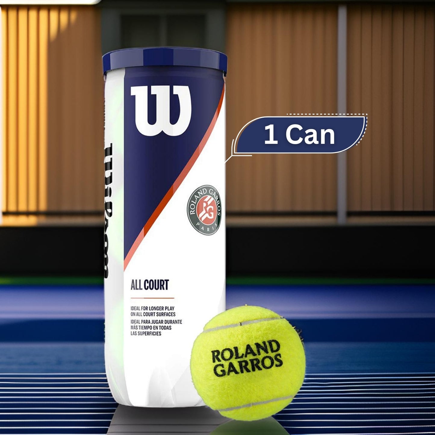 Wilson Roland Garros All Court Tennis Balls Can (1 Can) - Best Price online Prokicksports.com