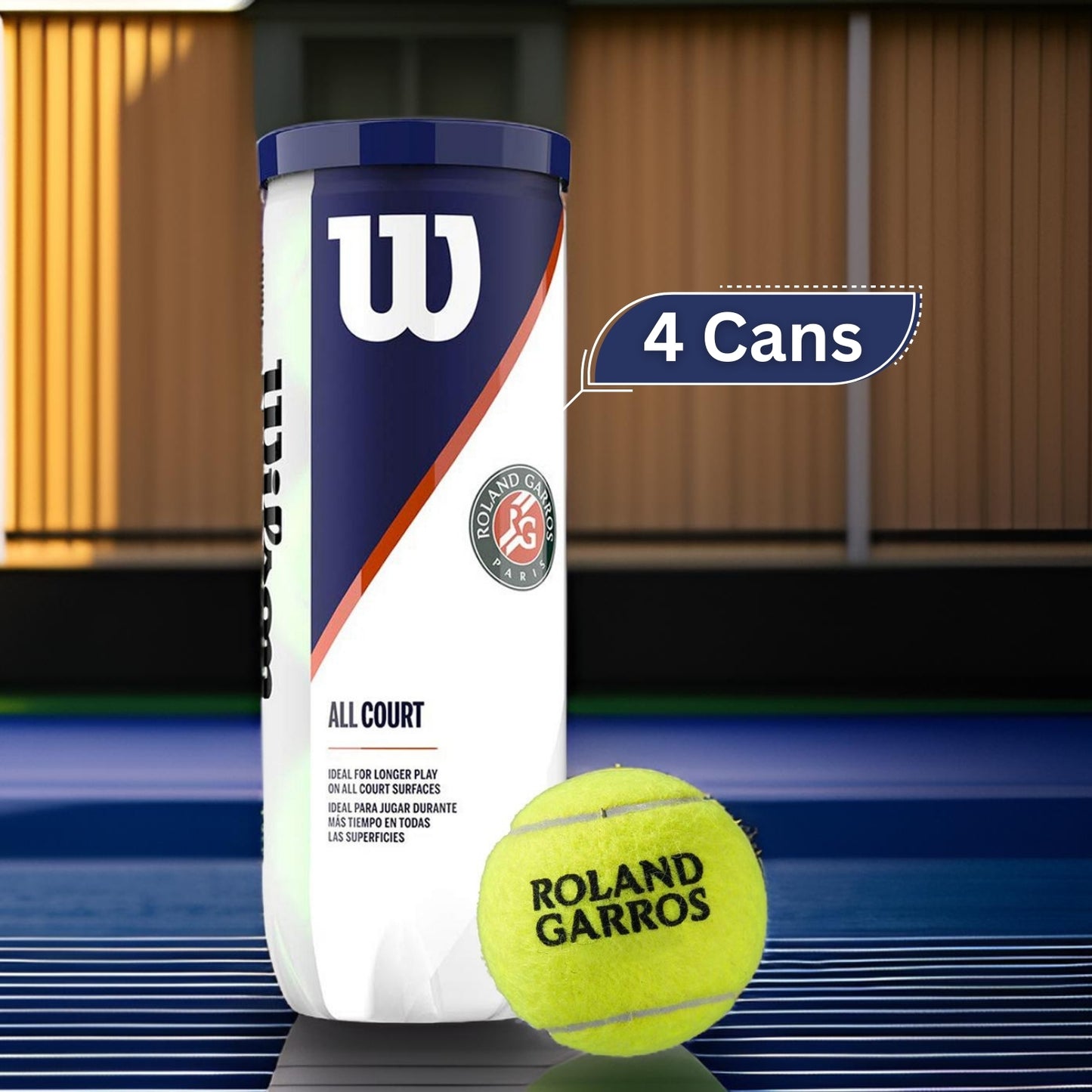 Wilson Roland Garros All Court Tennis Balls Dozen (4 Cans) - Best Price online Prokicksports.com