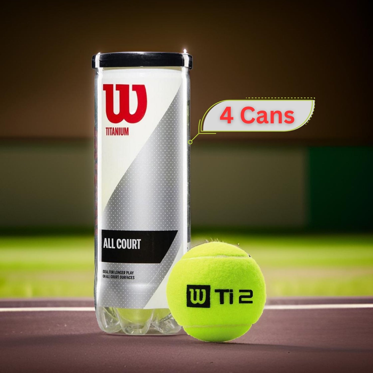 Wilson Titanium All Court Tennis Balls Dozen (4 Cans) - Best Price online Prokicksports.com