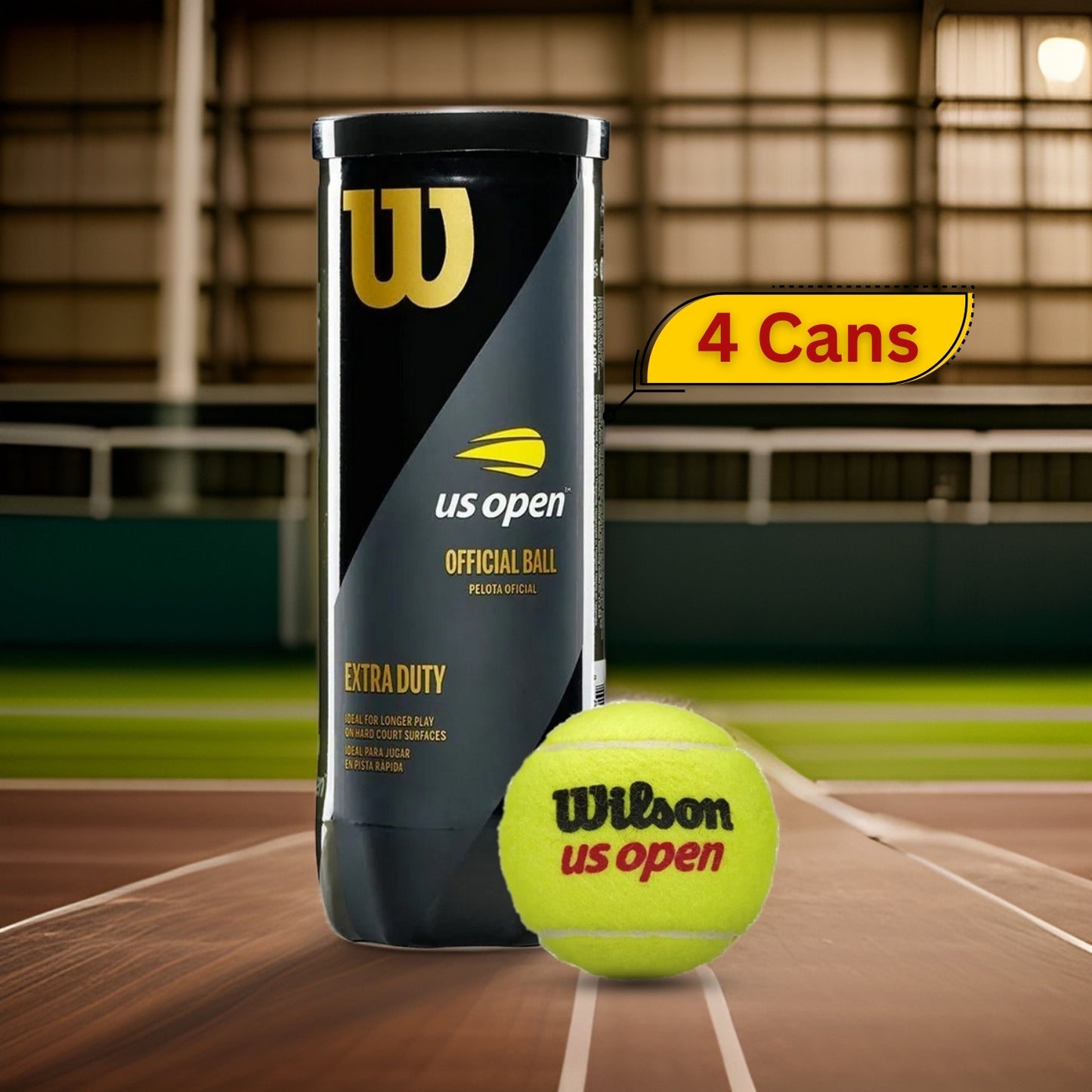 Wilson US Open Extra Duty Tennis Balls Dozen (4 Cans) - Best Price online Prokicksports.com