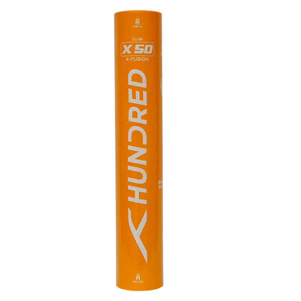 HUNDRED X50 X-Fusion Hybrid Badminton Shuttlecock, Speed 77 (1 Tube) - Best Price online Prokicksports.com