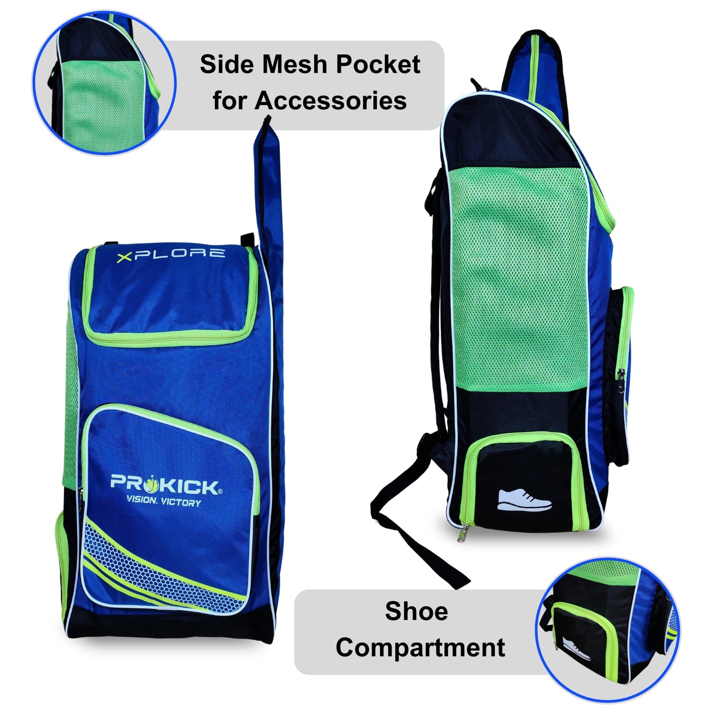 Prokick Premium Kashmir Willow Full Cricket Kit with Helmet (Right Hand) - Best Price online Prokicksports.com