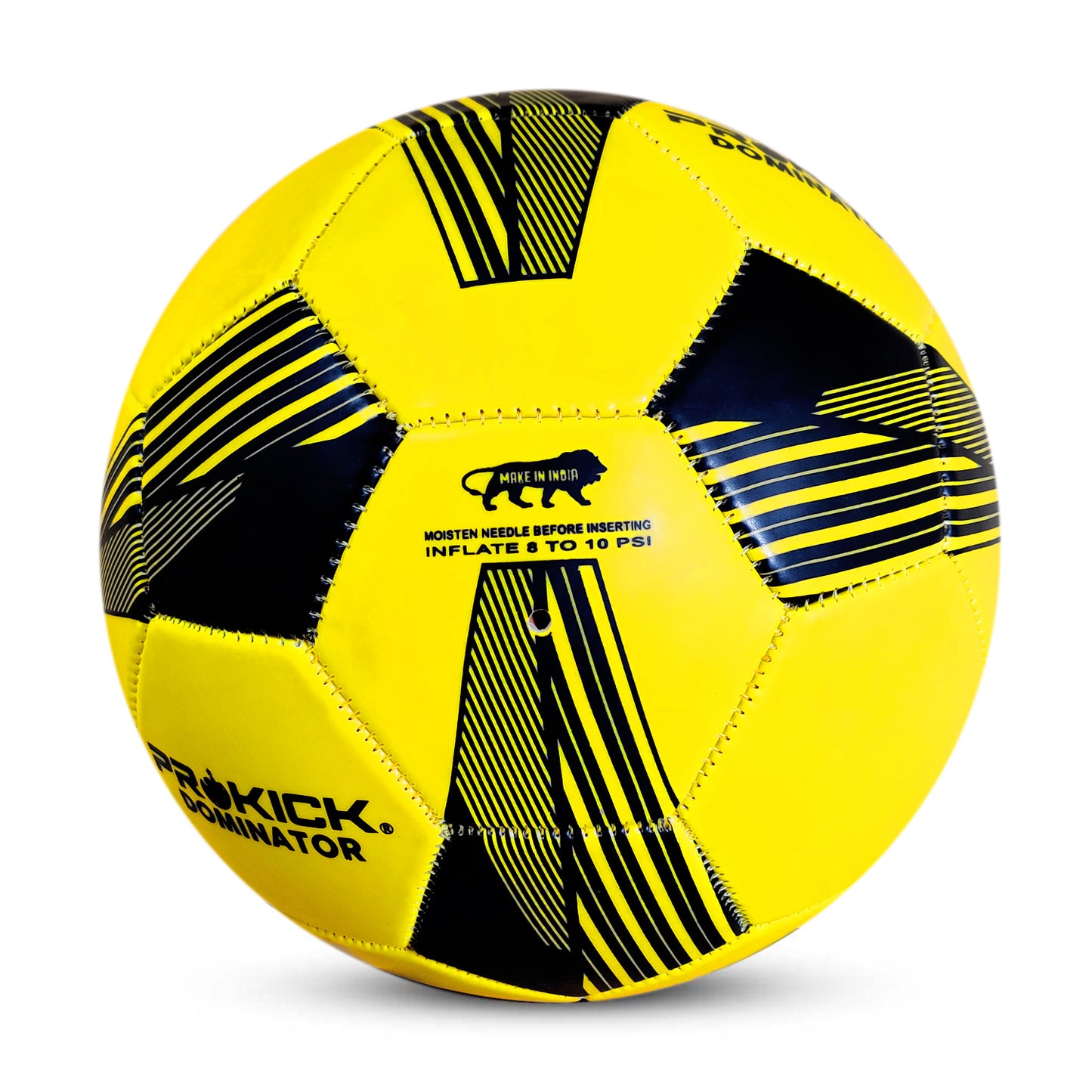 Prokick Dominator Machine Stitched 32 Panel Football, Size 5 (Yellow/Black) - Best Price online Prokicksports.com