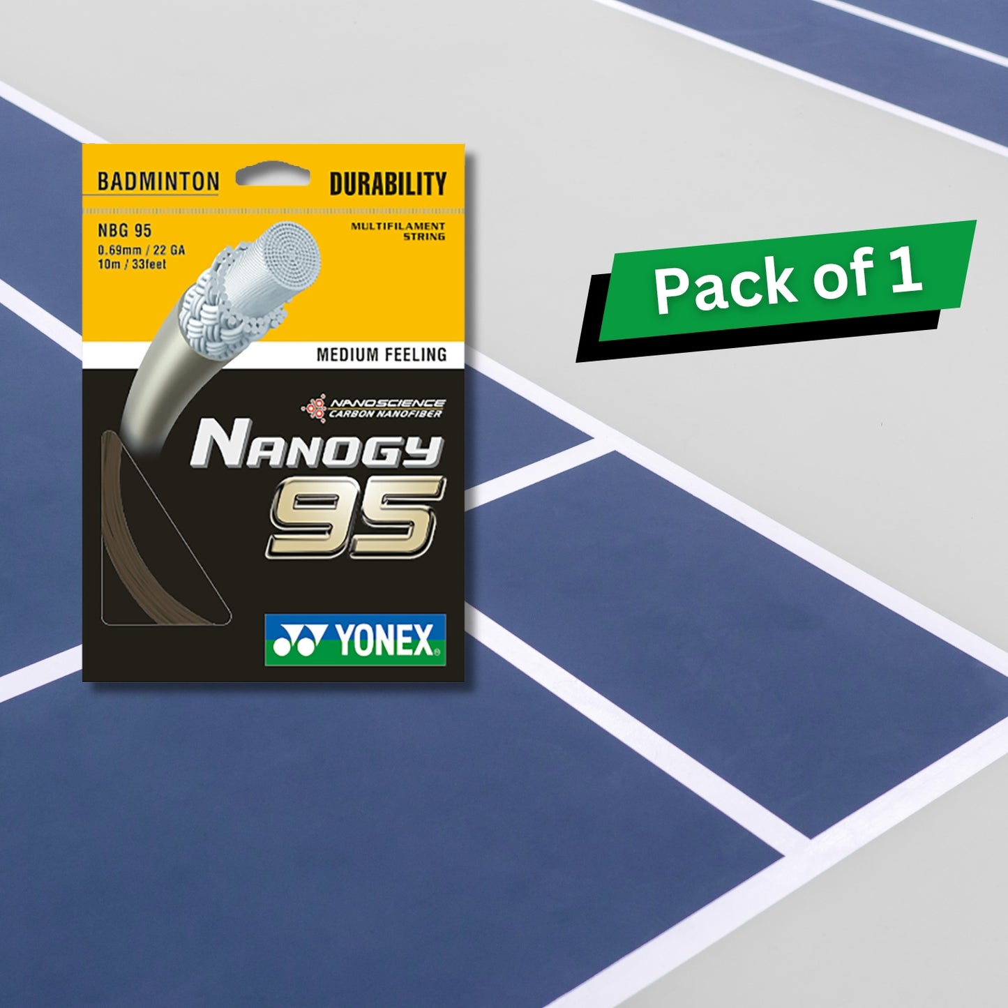 Yonex Nanogy 95 Badminton Strings, 0.69mm - Best Price online Prokicksports.com
