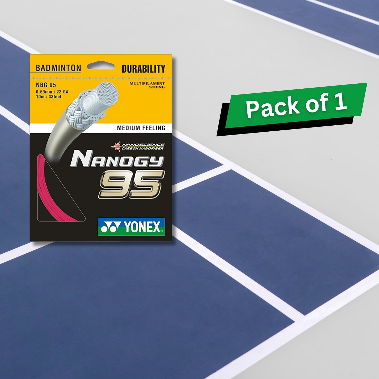 Yonex Nanogy 95 Badminton Strings, 0.69mm - Best Price online Prokicksports.com