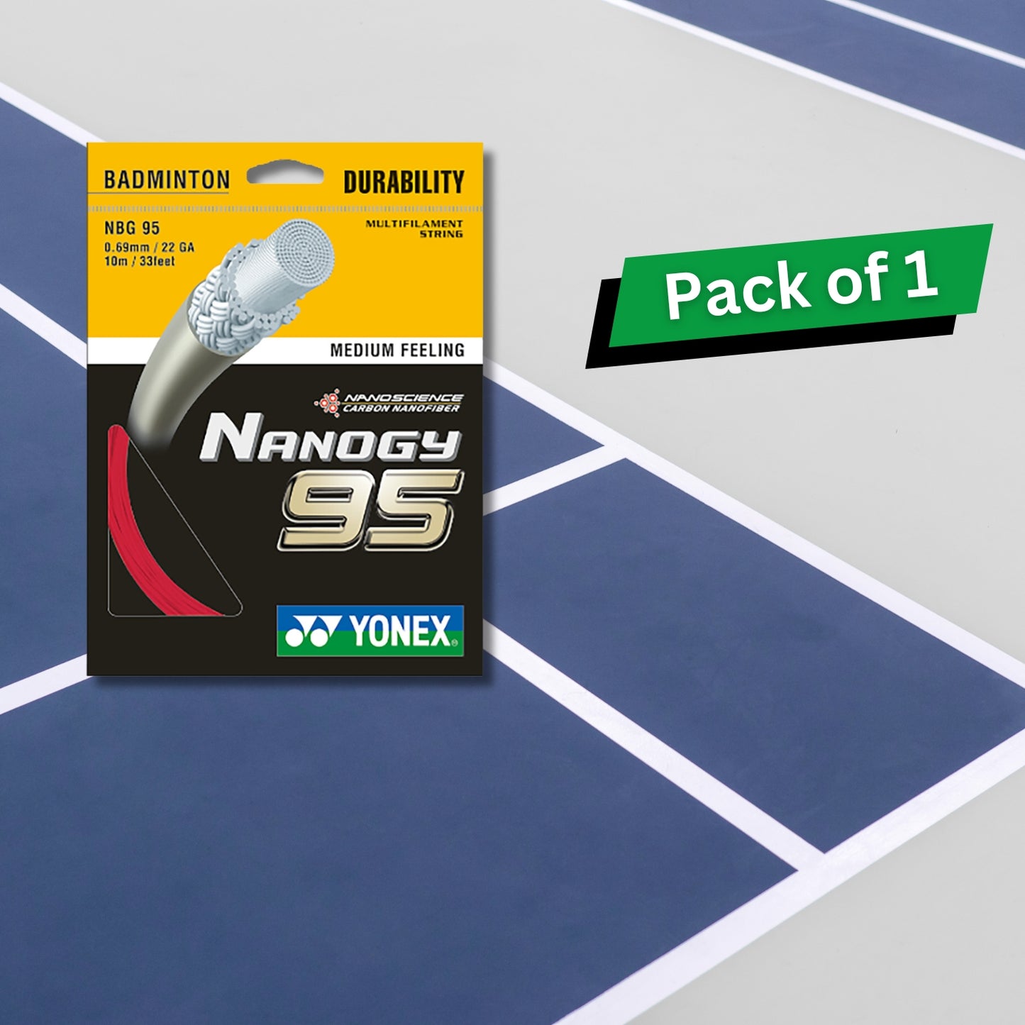 Yonex Nanogy 95 Badminton Strings, 0.69mm - Best Price online Prokicksports.com