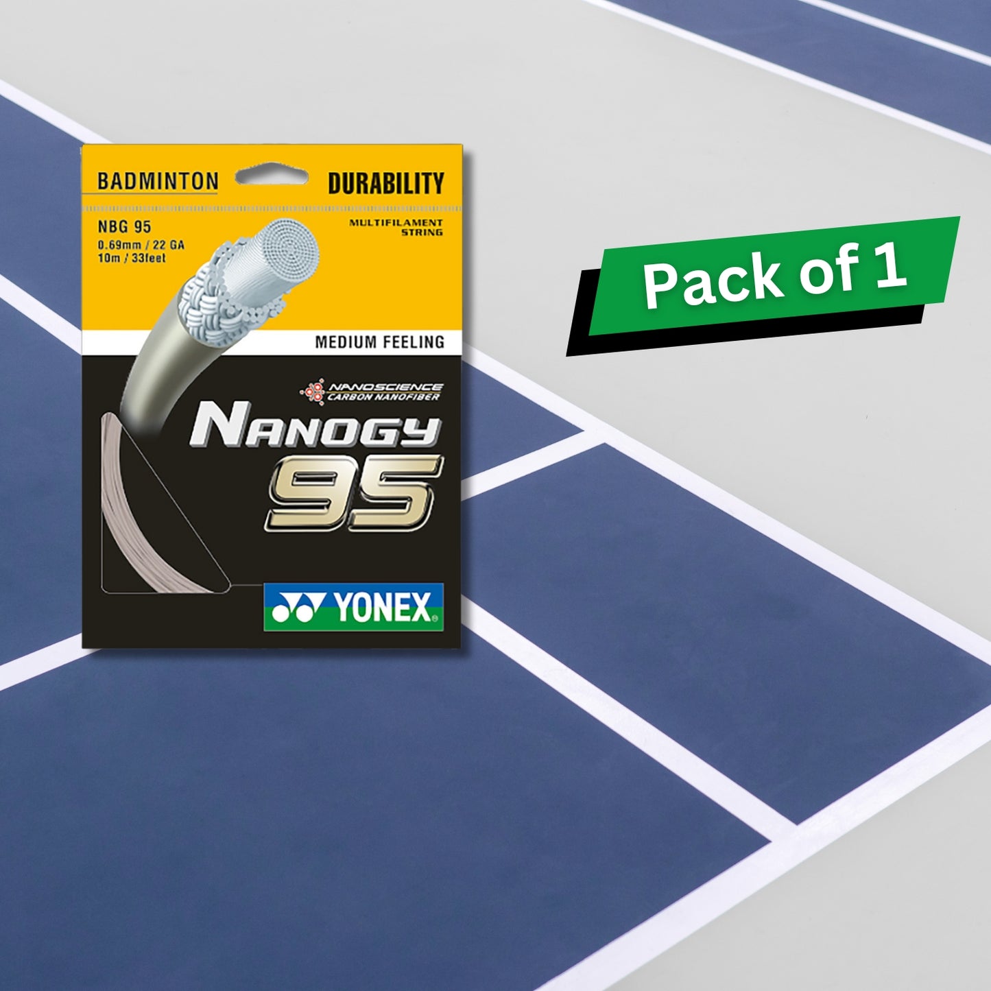 Yonex Nanogy 95 Badminton Strings, 0.69mm - Best Price online Prokicksports.com