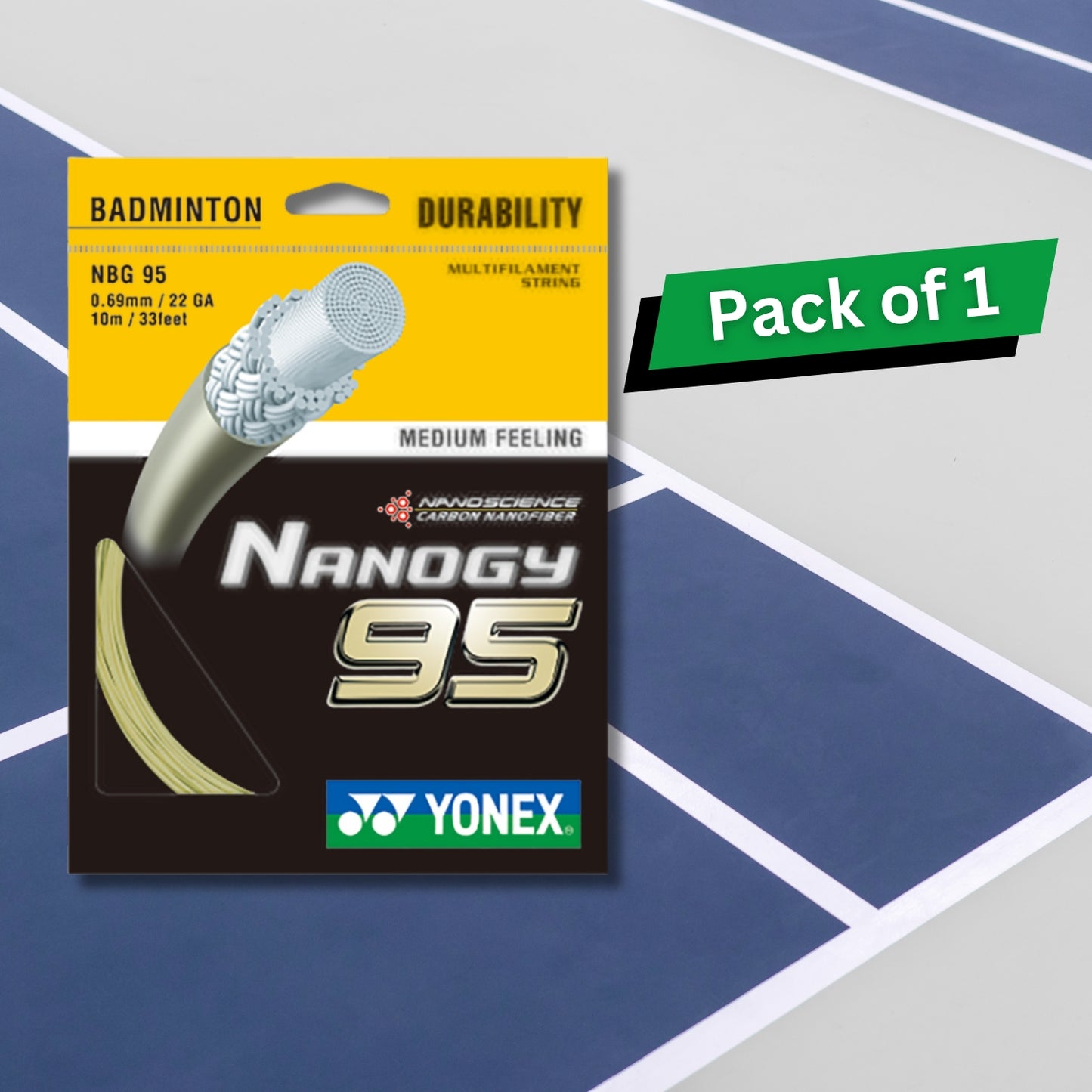 Yonex Nanogy 95 Badminton Strings, 0.69mm - Best Price online Prokicksports.com