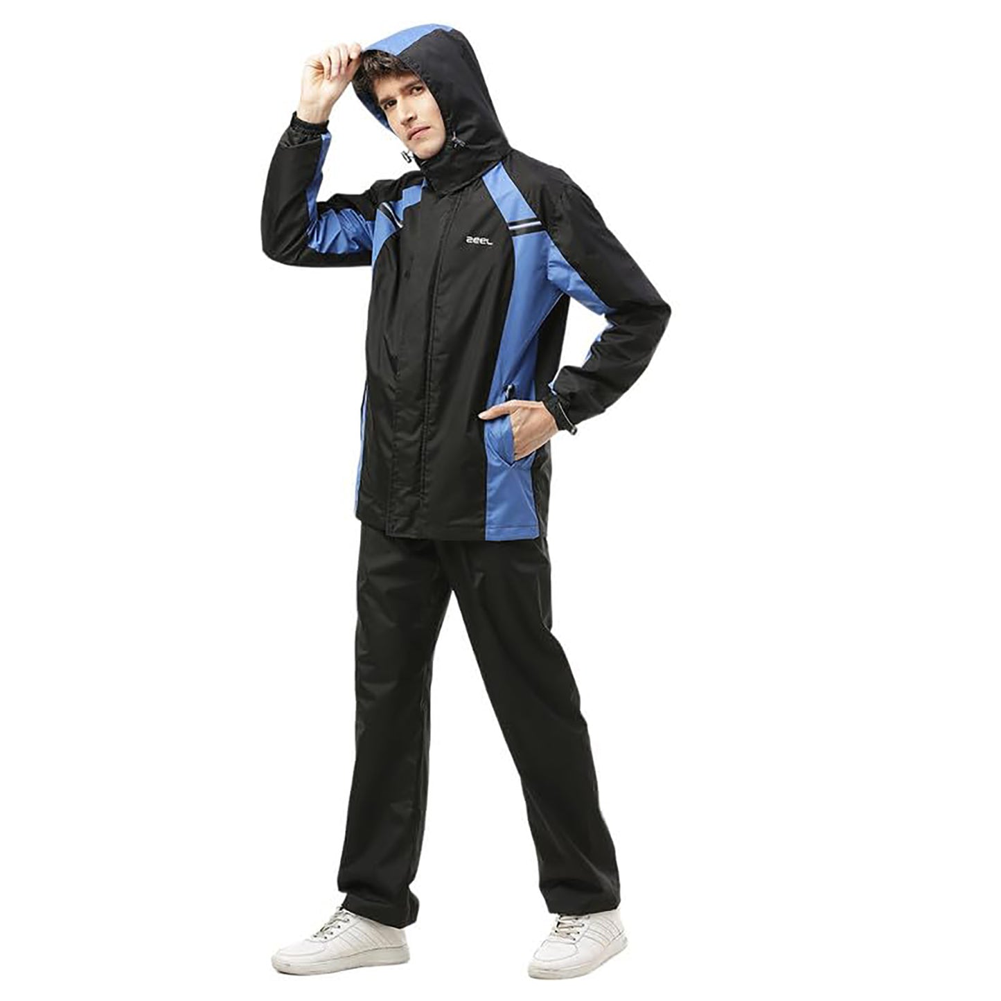 Zeel JS508 Go‑Hike Men’s Waterproof Rain Suit (Jacket + Pant) Breathable, Windproof & PVC-Coated Sealed-Seam Design with Reflective Accent - Best Price online Prokicksports.com