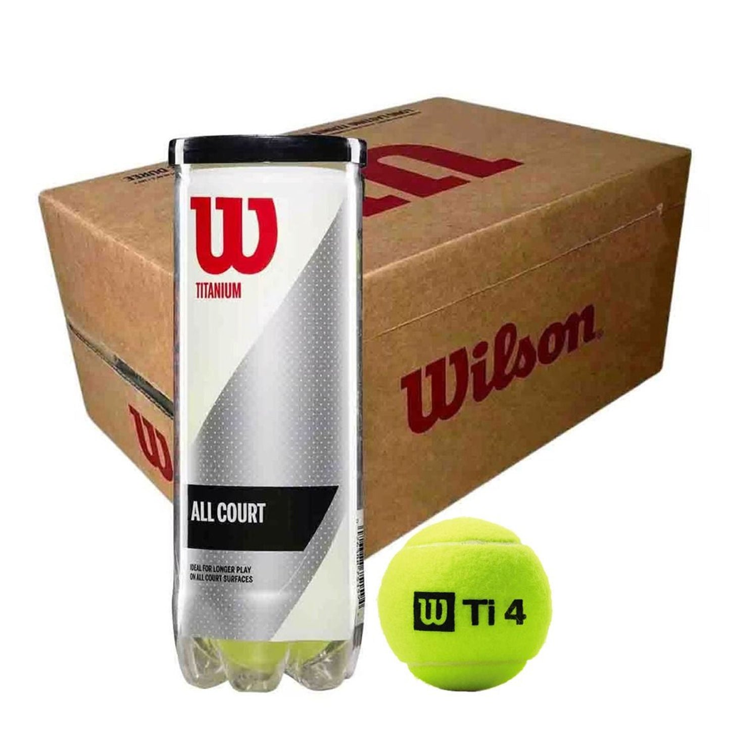Wilson Titanium All Court Tennis Balls Carton (24 Cans) - Best Price online Prokicksports.com