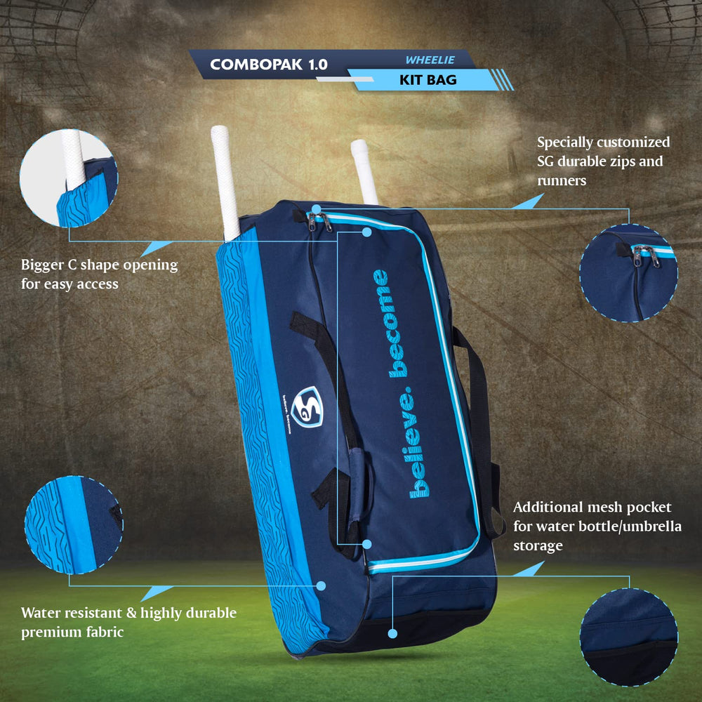 SG Combopak 1.0 Wheelie Cricket Kitbag - Best Price online Prokicksports.com