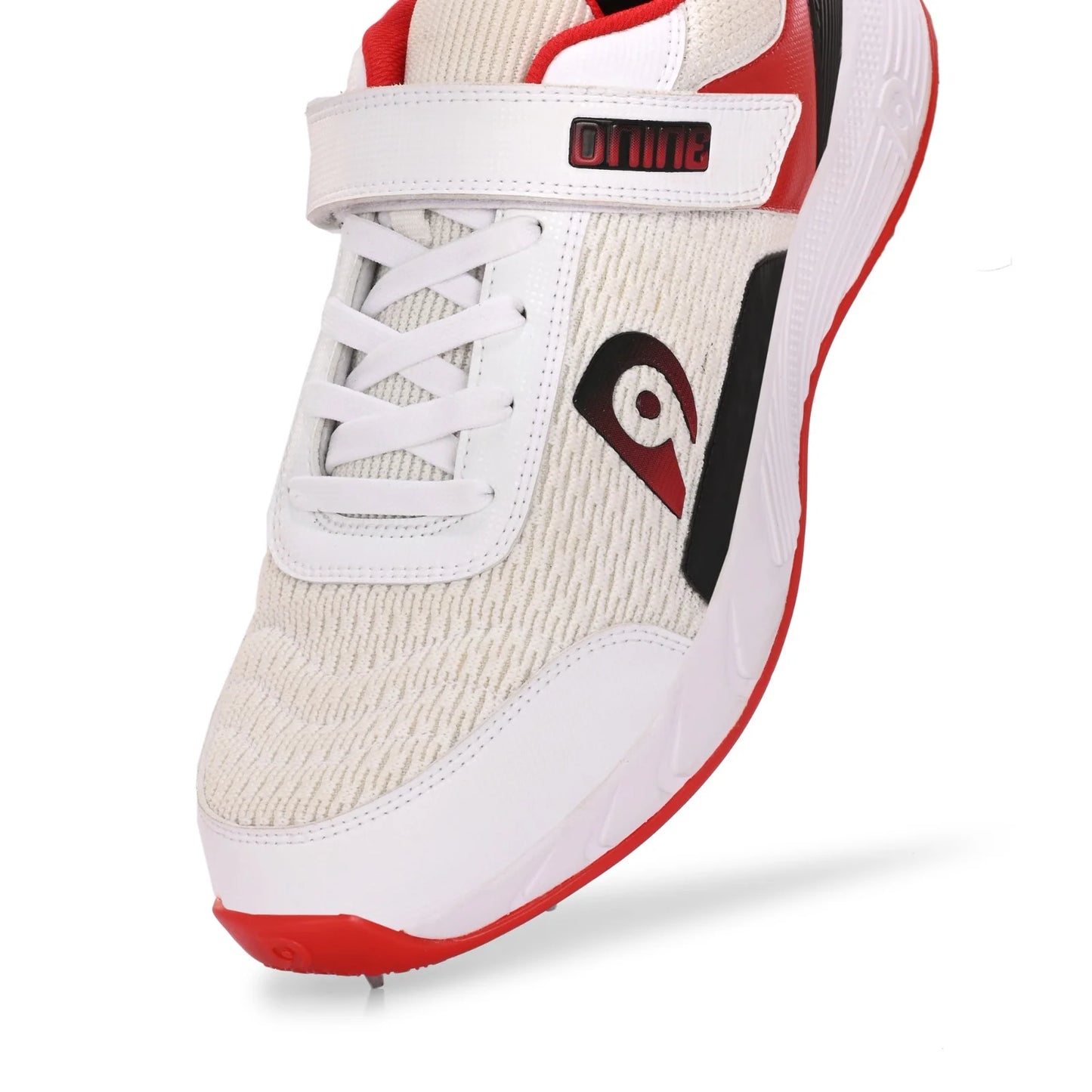Dnine Warrior-1 Bowling Spikes Cricket Shoes – White/Red, High-Performance Grip & Comfort for Bowlers - Best Price online Prokicksports.com