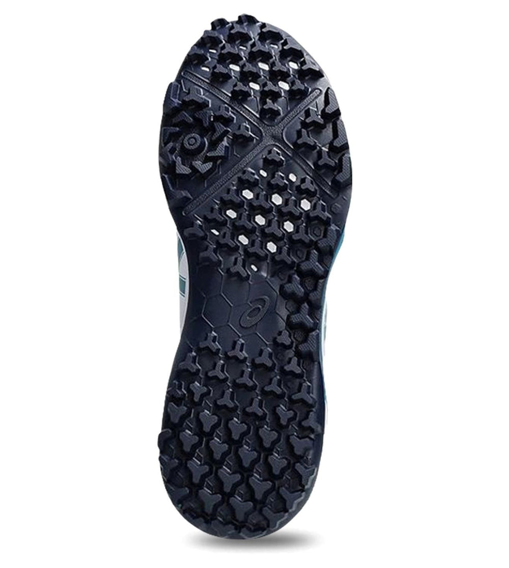 Asics Gel-Lethal Field 2 Men’s Cricket Shoes | White & Atlantis Blue, GEL Shock Absorption, Microfibre Leather Upper, Rubber Sole, Lightweight Comfort & Stability