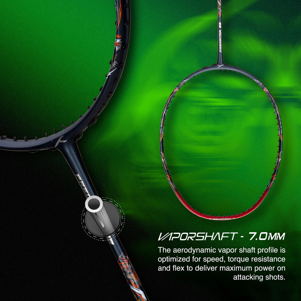 Hundred Predator Extra Strong Japan Made Graphite Unstrung Badminton Racket (38 lbs Max Tension) | Flexible Shaft Attacking Racquet with Full Cover - Best Price online Prokicksports.com