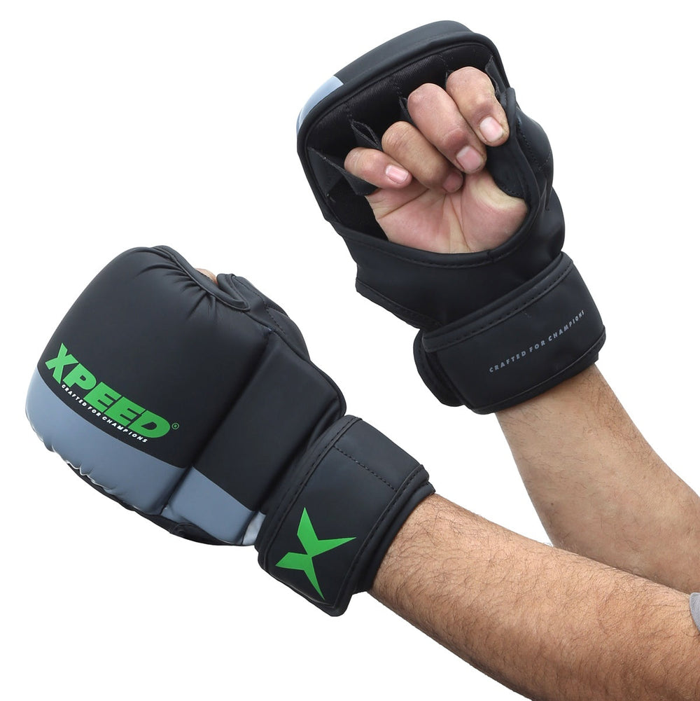 XPEED XP 1504 Striking Grappling Training Gloves | Premium PU Material | Full Wrap-Around Wrist Support | Multi-Purpose MMA & Martial Arts Gloves - Best Price online Prokicksports.com