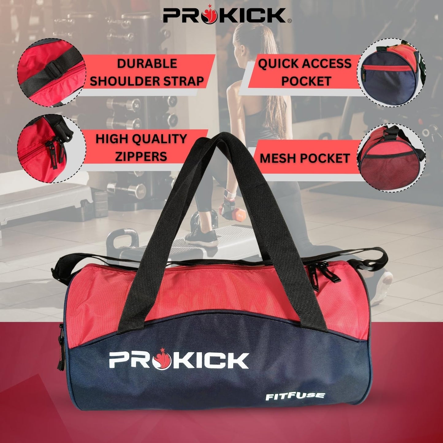 Prokick Fitfuse Gym Bag - Best Price online Prokicksports.com