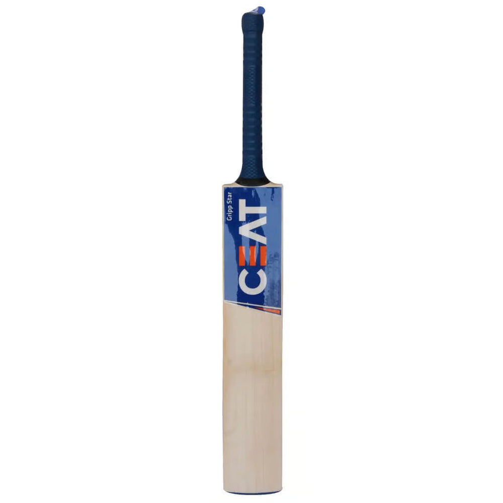 CEAT Gripp Star English Willow Cricket Bat | Grade 2, Flat Face, Clear Grains