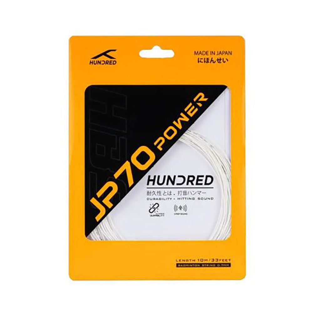 HUNDRED JP 70 Power Badminton String 0.70mm – Durable High Control Power String for All-Round Performance with Maximum Tension Retention and Stability - Best Price online Prokicksports.com