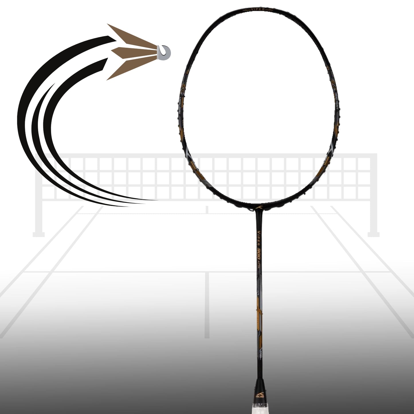 Hundred Viper 900 Carbon Fibre Strung Badminton Racquet - Best Price online Prokicksports.com