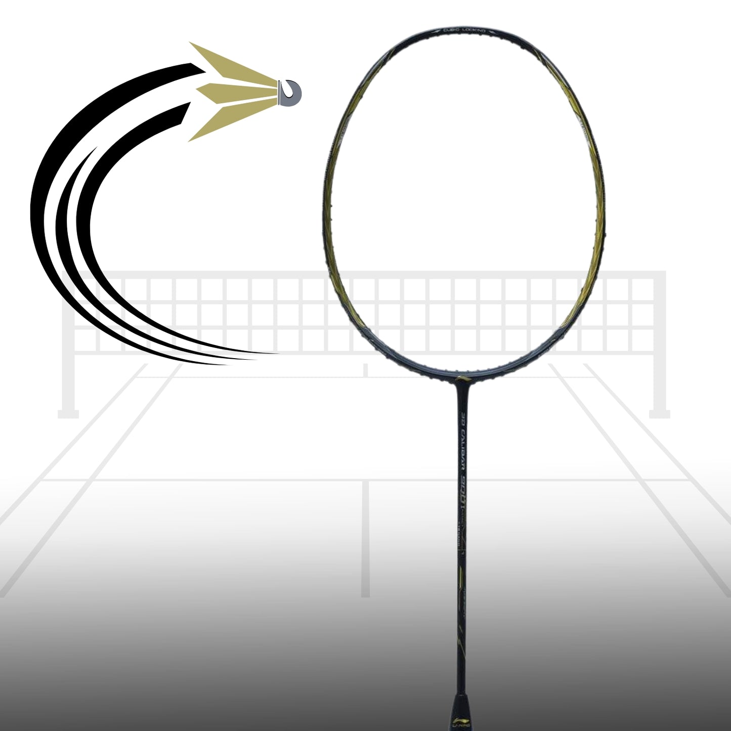 Li-Ning 3D Calibar 900 Instinct Professional Badminton Racquet, Black/Gold (Unstrung) - Best Price online Prokicksports.com
