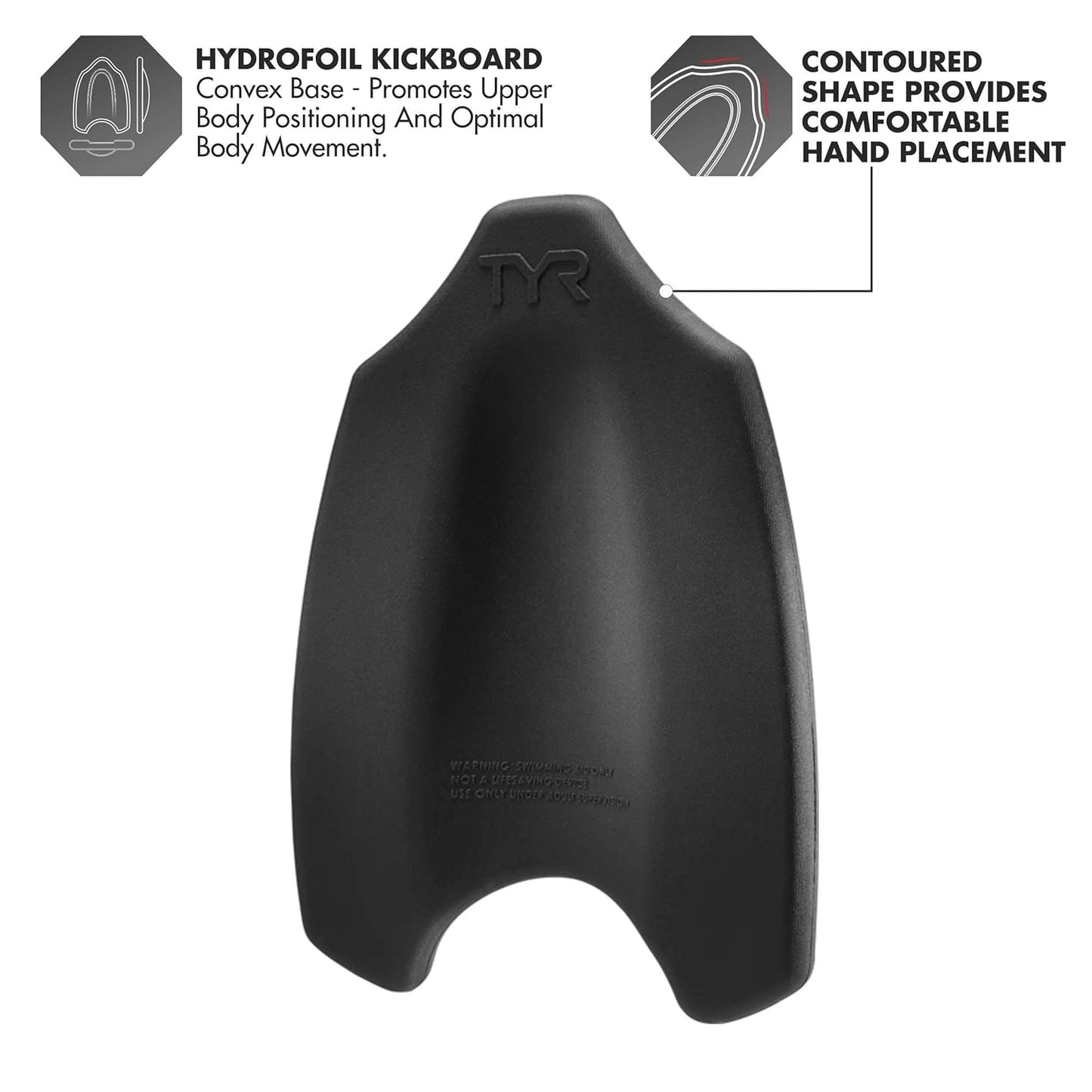 TYR Hydrofoil Kickboard for Swim Training, Black - Best Price online Prokicksports.com