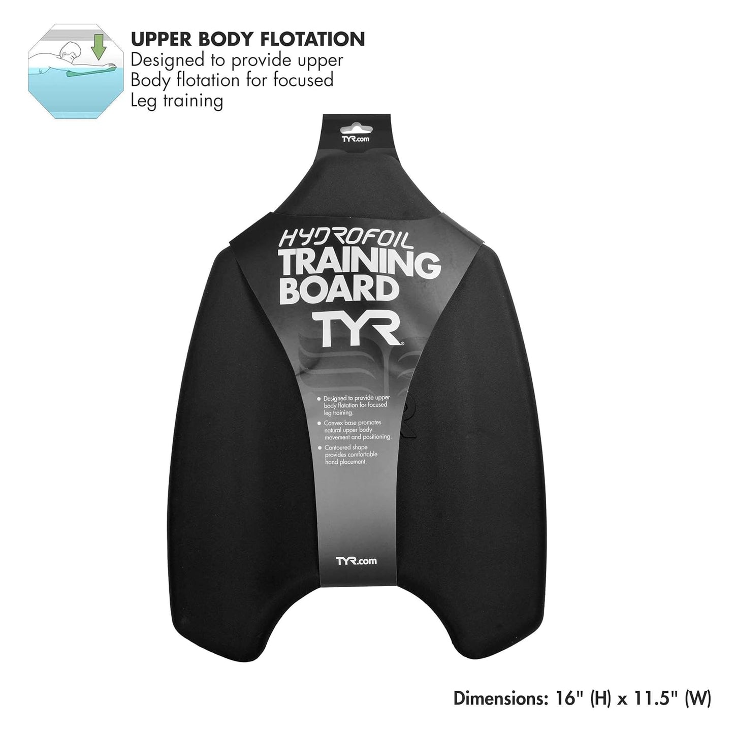 TYR Hydrofoil Kickboard for Swim Training, Black - Best Price online Prokicksports.com