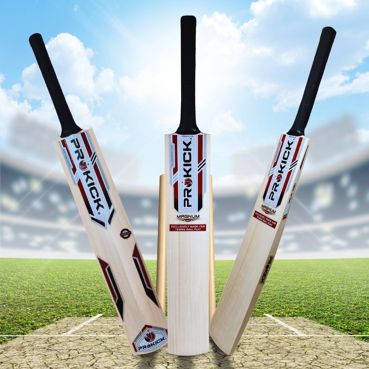 Prokick Magnum Indian Willow Cricket Tennis Ball Bat - Best Price online Prokicksports.com