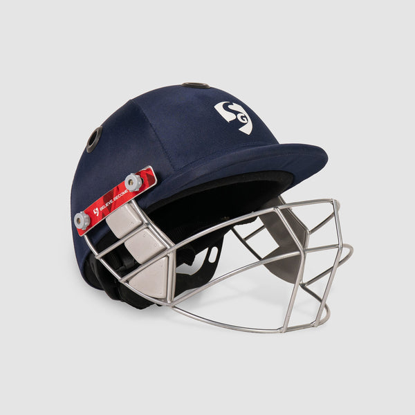 SG Smartfit Cricket Helmet Navy | Impact-Resistant Cricket Helmet with Steel Grill, Ventilation & Adjustable Fit