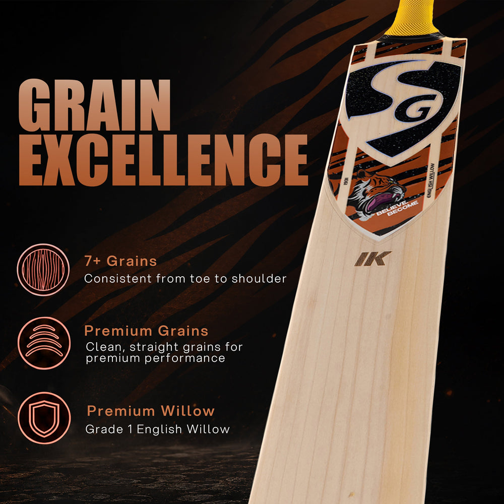 SG Ishan Kishan English Willow Cricket Bat - SH | Y2 Grade Willow with Harrow Profile, Thick Edges & Explosive Power