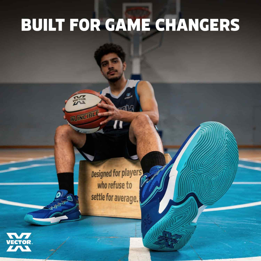 Vector X Grip X Basketball Shoes | High-Top Basketball Shoes with EVA Cushioning, Anti-Slip Rubber Outsole & Breathable Mesh Upper - Best Price online Prokicksports.com