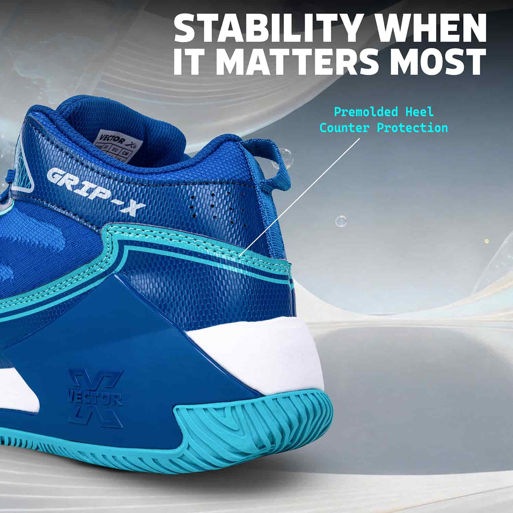 Vector X Grip X Basketball Shoes | High-Top Basketball Shoes with EVA Cushioning, Anti-Slip Rubber Outsole & Breathable Mesh Upper - Best Price online Prokicksports.com