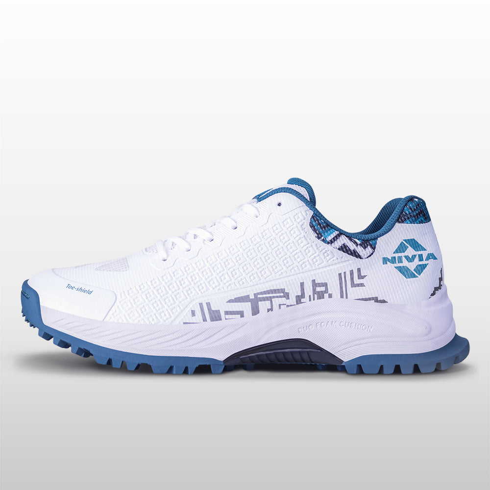 NIVIA CRICK-1000 2.0 Cricket Shoes Rubber | Breathable Cricket Shoes with TPU Fusion Upper, PU Cushioning & High-Traction Rubber Sole - Best Price online Prokicksports.com