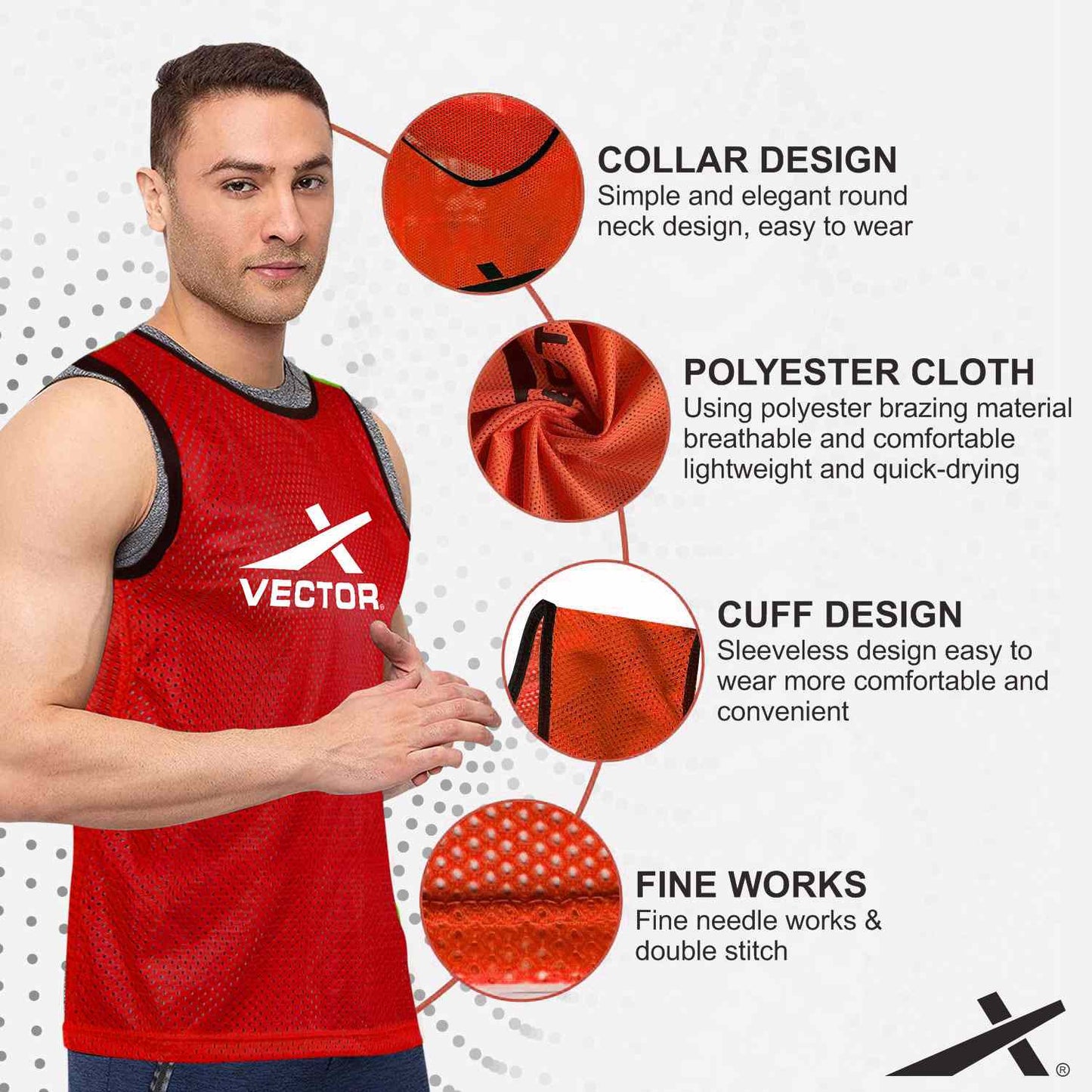 Vector X Training Bibs | Lightweight Breathable Sports Practice Scrimmage Vest