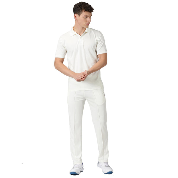 Prokick Elite Half Sleeves Cricket Jersey Set for Junior Players, T-Shirt with Trouser (Off White)