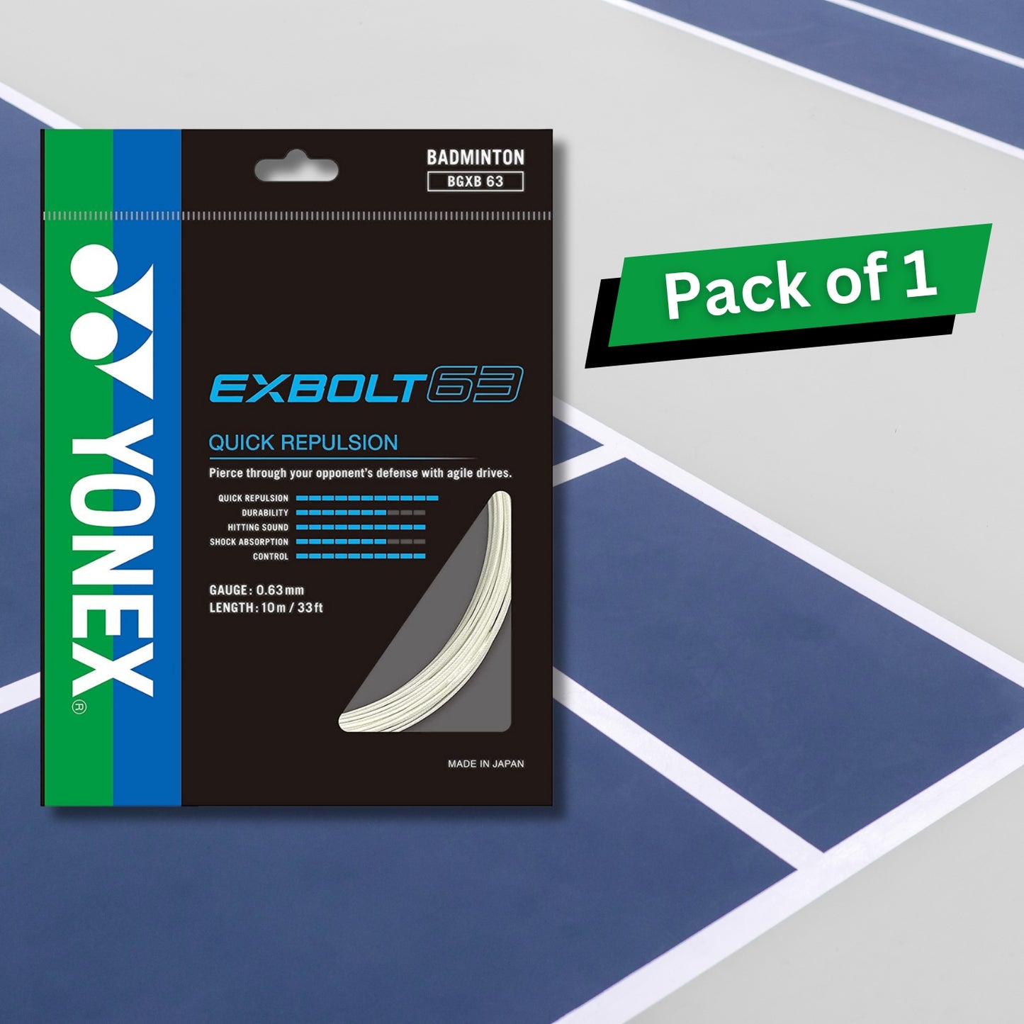 Yonex Exbolt63 Badminton String (White) - Best Price online Prokicksports.com