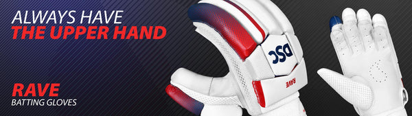 DSC Rave Cricket Batting Gloves | Sheep Leather Palm, Cotton-Filled Sausage Fingers & Fibre Protection | Right Hand