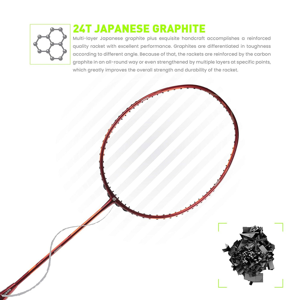 Apacs Dual Power Speed Badminton Racquet – Unstrung, Lightweight Graphite Frame, High Tension Support, Power & Speed Balance, With Cover Included