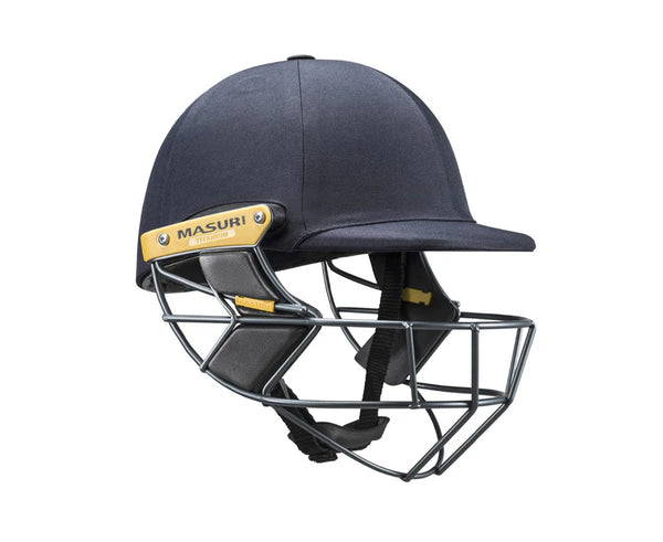 Masuri T Line Titanium Cricket Helmet Navy Blue | Ultra-Light Professional Helmet | Titanium Grill | Elite Cricket Head Protection Gear