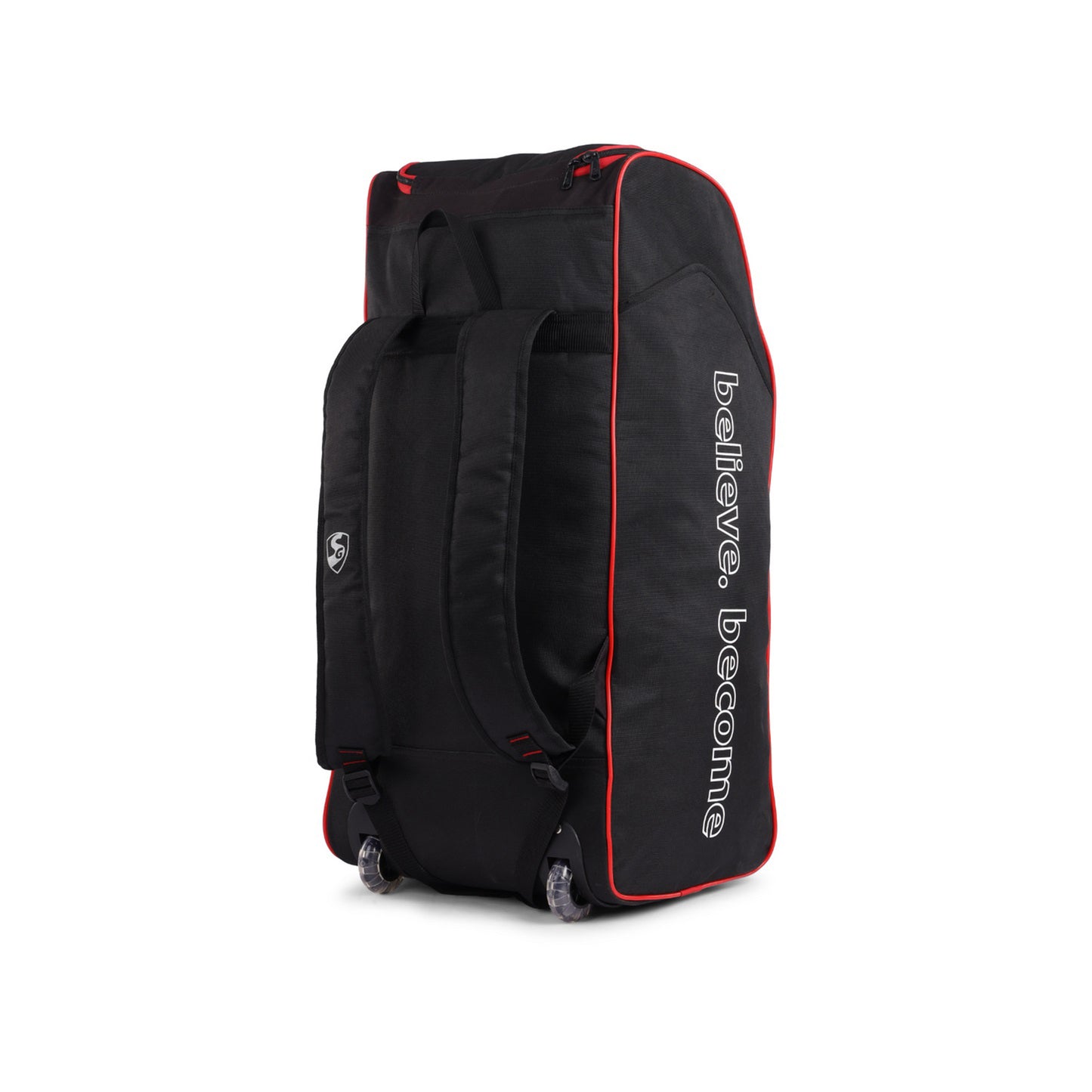 SG Dragon Optipak Plus Wheelie Cricket Kitbag- Large Black/Red | Spacious & Durable with Smooth Wheels for Easy Transport - Best Price online Prokicksports.com