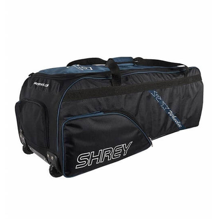 Shrey 1782 Star Wheelie Cricket Kitbag - Black/Navy - Best Price online Prokicksports.com