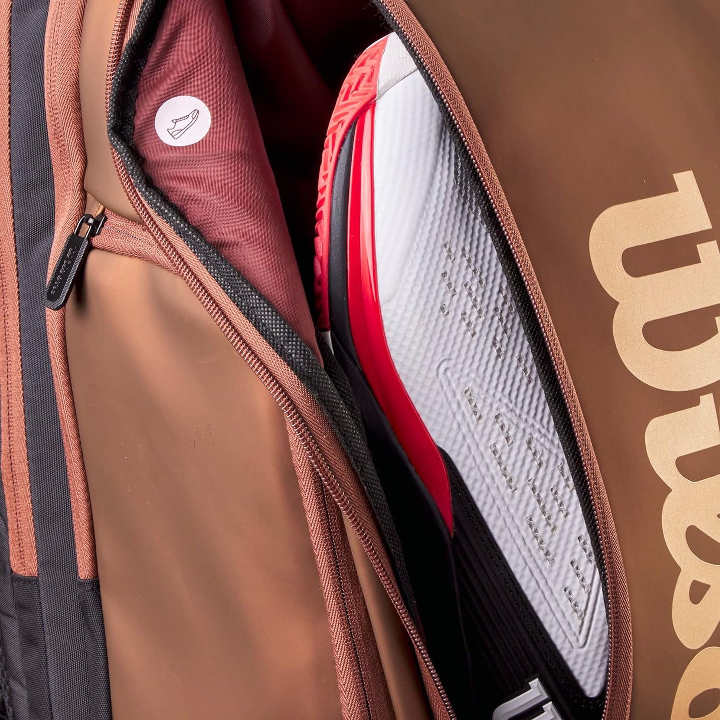 Wilson Super Tour Pro Staff V14 Back Pack, Black/Brown - Best Price online Prokicksports.com