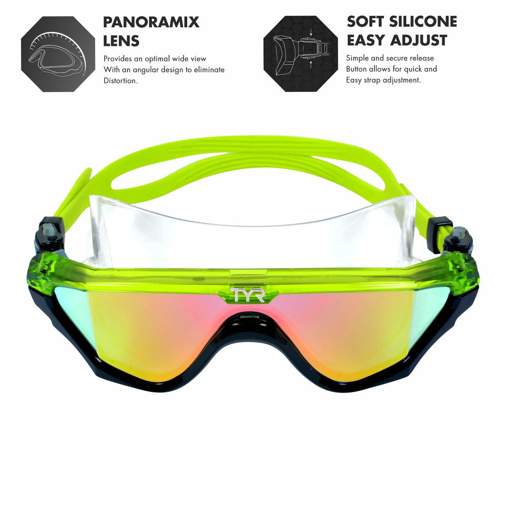 TYR Torrent Mirrored Mask Swimming Goggles, Rainbow/Black - Best Price online Prokicksports.com