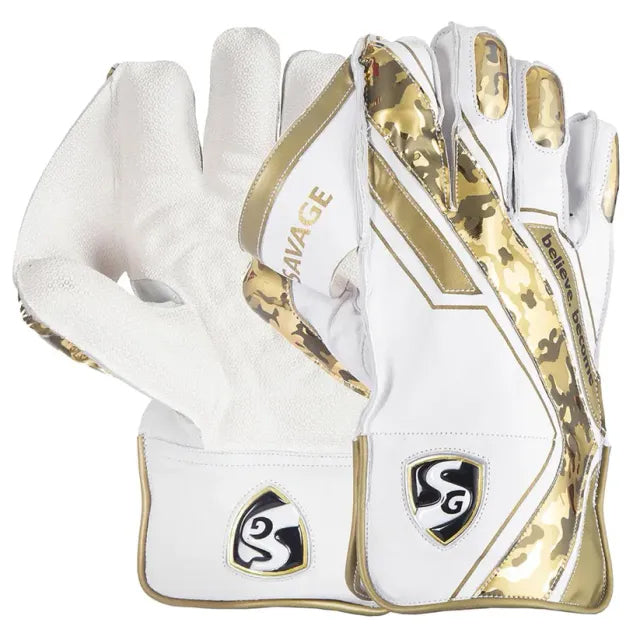 SG Savage Leather Wicket Keeping Gloves - Best Price online Prokicksports.com
