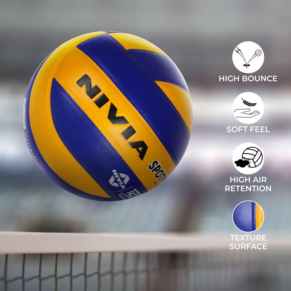 NIVIA Spotvolley Match Volleyball (Size 4, Yellow/Blue)