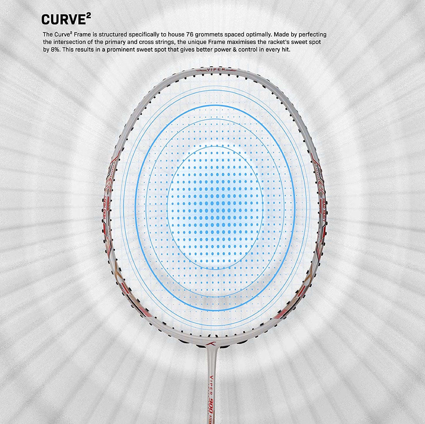 Hundred Viper 900 Carbon Fibre Strung Badminton Racquet - Best Price online Prokicksports.com