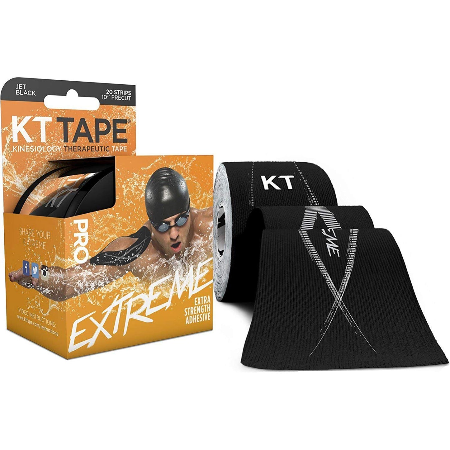 Li-Ning KT Tape Extreme Kinesiology Therapeutic Supporter 20 Strips (5cm X 5cm) - JetBlack - Best Price online Prokicksports.com