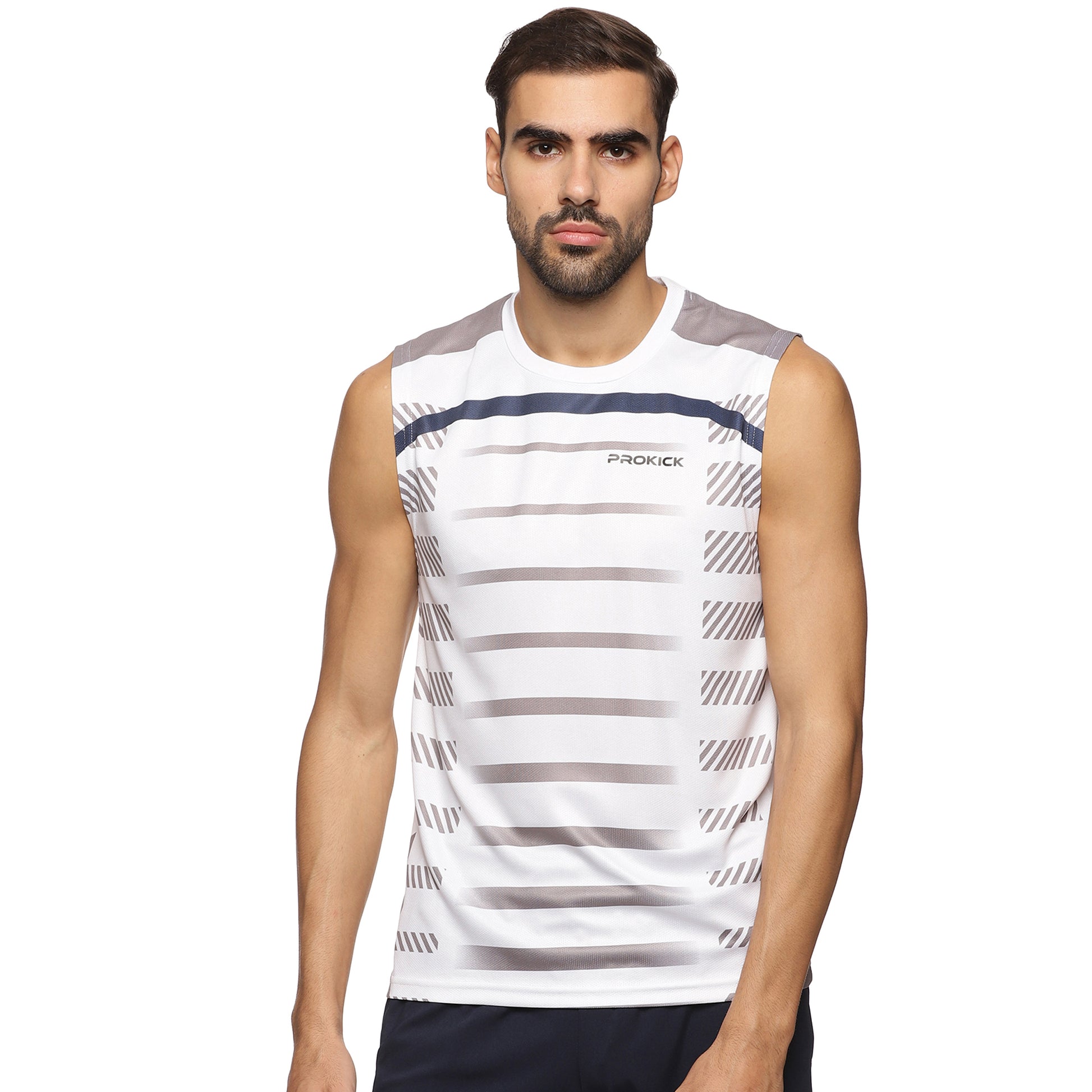 Prokick Round Neck Sleeveless Tank Top - Workout Running Beach Swimming and Sports Wear Tshirt - Best Price online Prokicksports.com