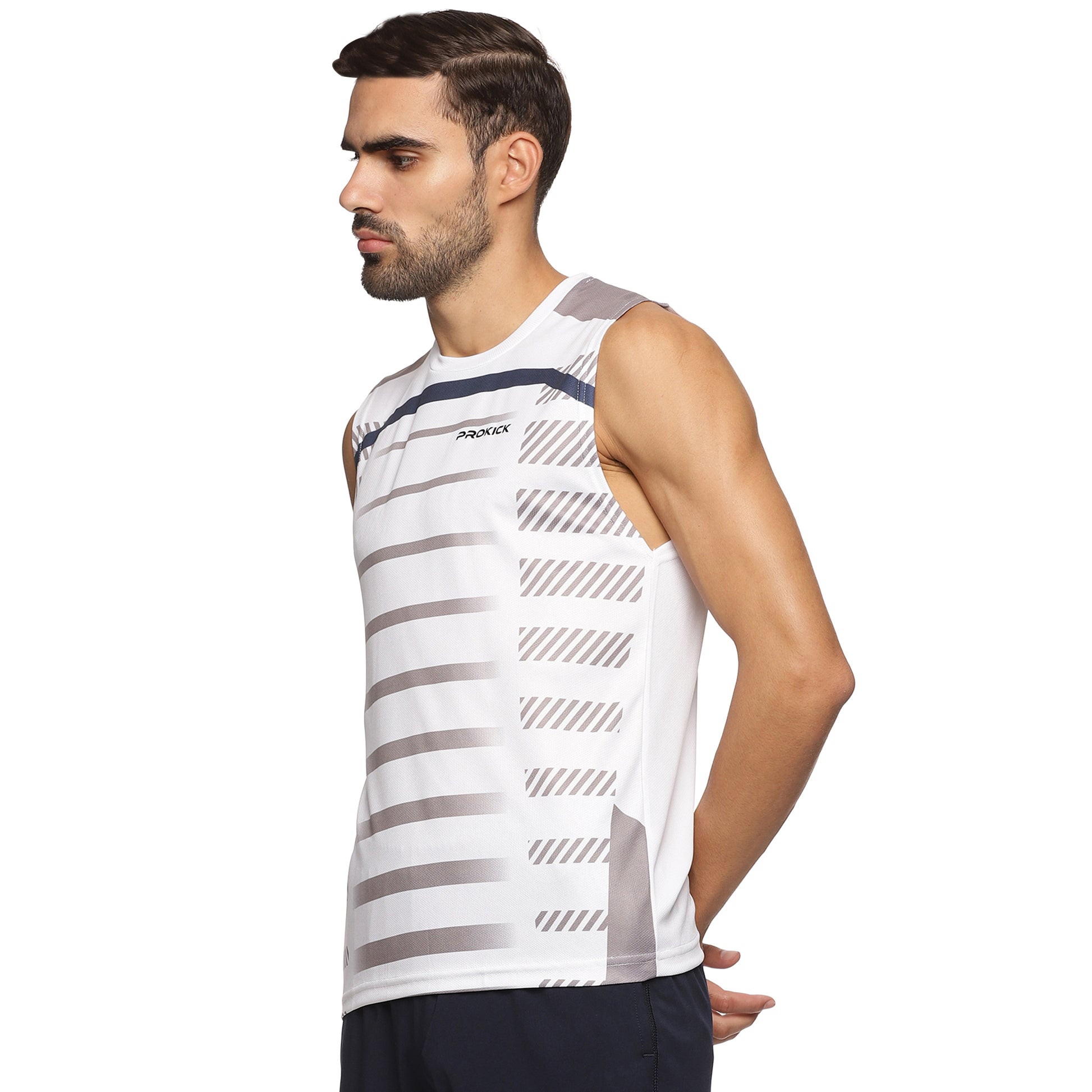 Prokick Round Neck Sleeveless Tank Top - Workout Running Beach Swimming and Sports Wear Tshirt - Best Price online Prokicksports.com
