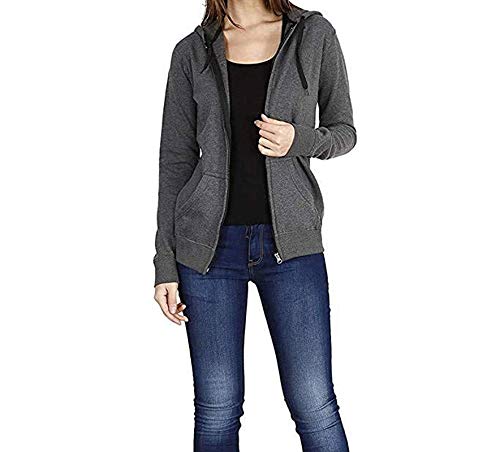 Prokick Women's Cotton Sweatshirt/Hoodie - Dark Grey - Best Price online Prokicksports.com