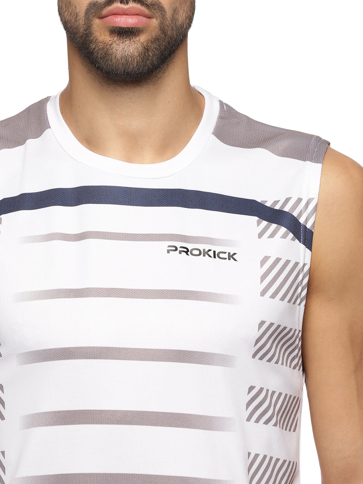 Prokick Round Neck Sleeveless Tank Top - Workout Running Beach Swimming and Sports Wear Tshirt - Best Price online Prokicksports.com